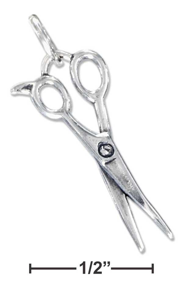 Sterling Silver Three Dimensional Scissors Charm