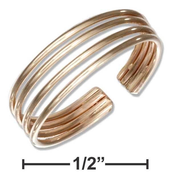 12 Karat Gold Filled Four Band Toe Ring