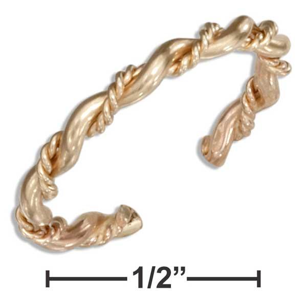 12 Karat Gold Filled Twisted Toe Ring With Twisted Wire