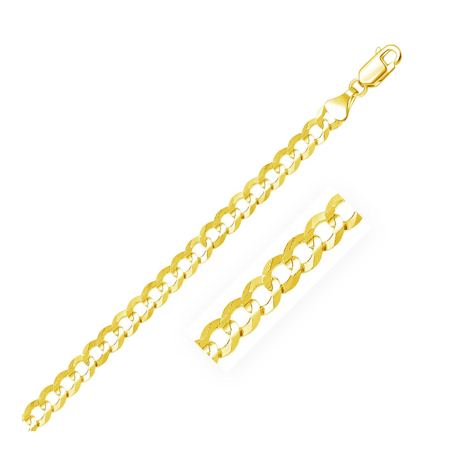 5.7mm 14k Yellow Gold Solid Curb Chain
