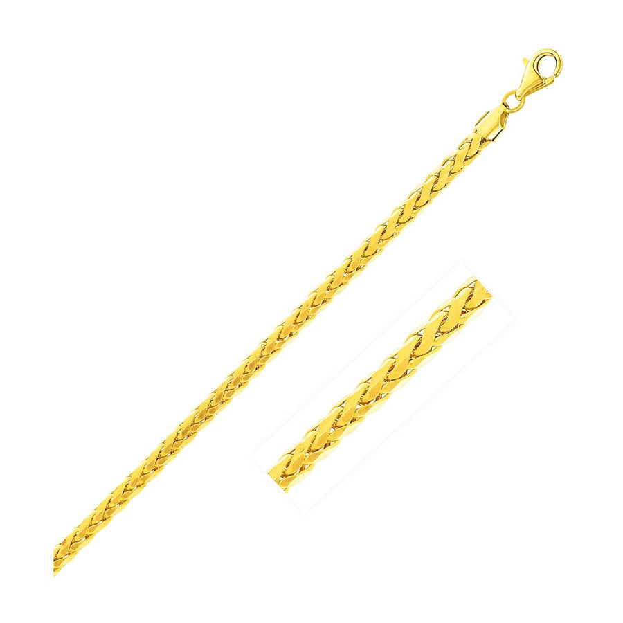 4.1mm 14k Yellow Gold Diamond Cut Round Franco Chain