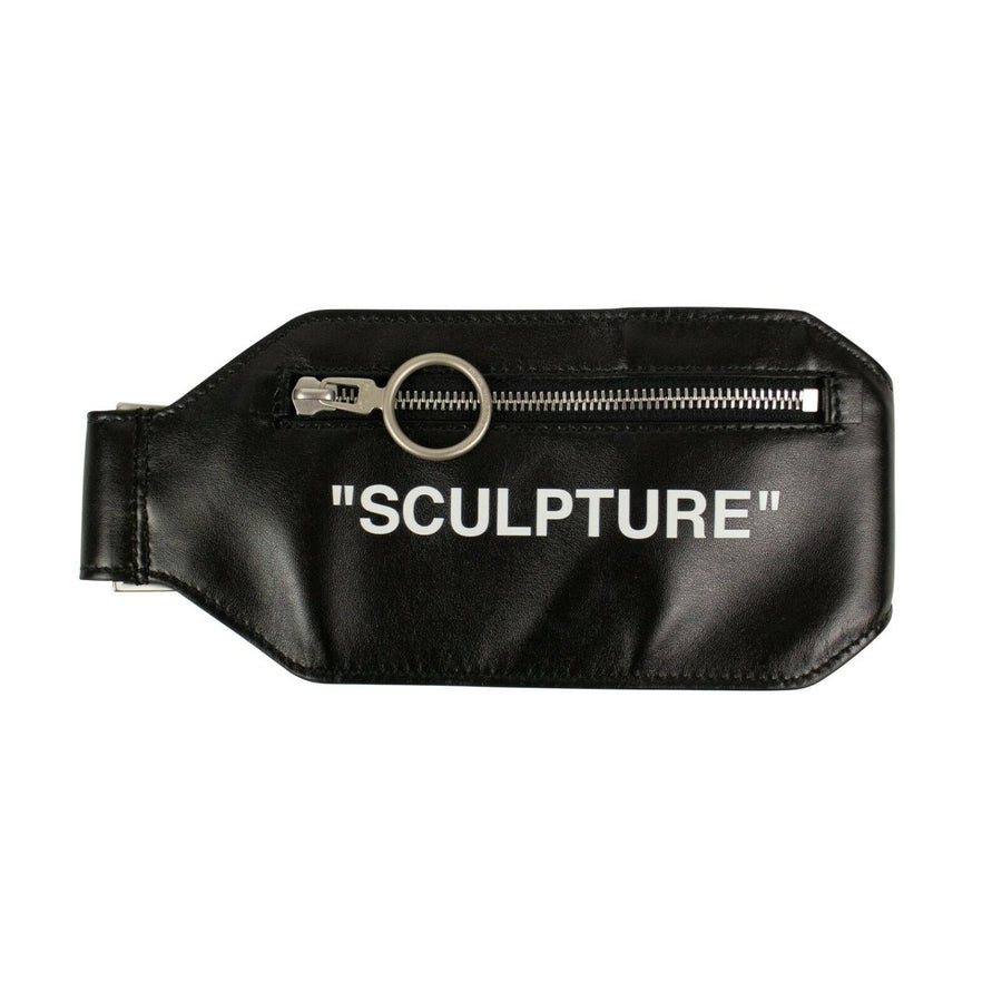 Leather 'Sculpture' Pouch Belt Bag - Black