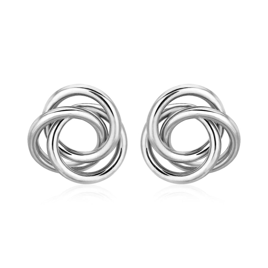 Polished Open Love Knot Earrings in Sterling Silver