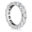 14k White Gold Round Diamond Studded Eternity Ring
