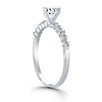 14k White Gold Diamond Engagement Ring with Shared Prong Diamond Accents