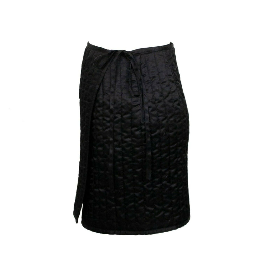 Puffer Mini Wrap Skirt - Black / Floral