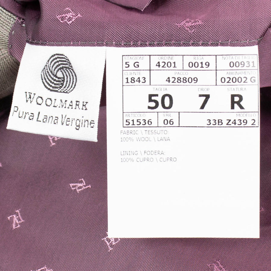 Drop 7 Plaid Two Button Suit - Beige