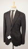 Dark Striped Wool 3/2 Button Suit - Brown
