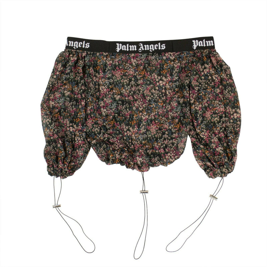 Floral Print Strapless Top Shirt - Multi