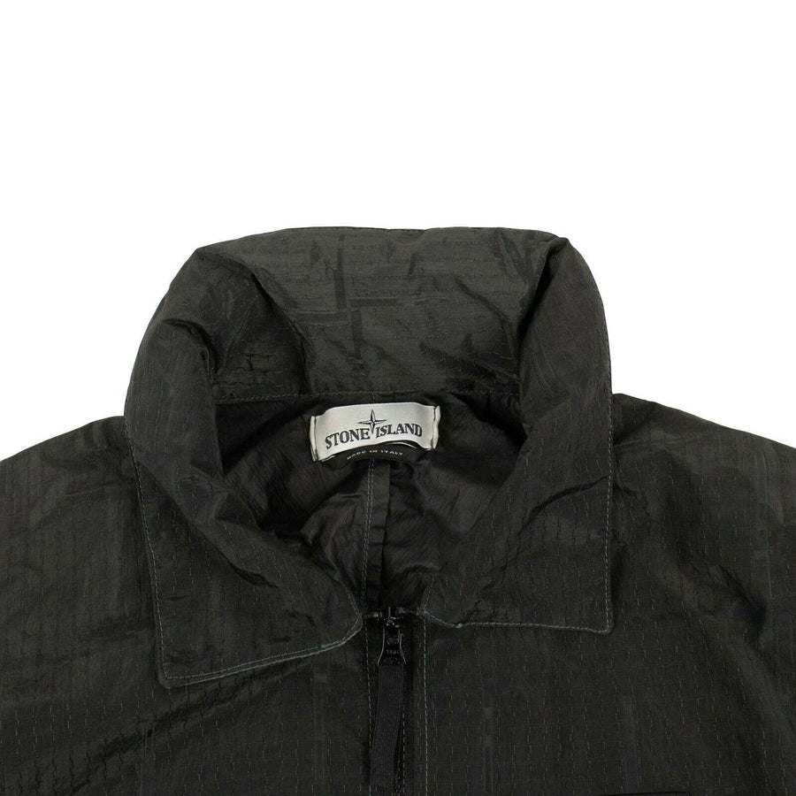 Si House Check Zip-Up Lightweight Jacket - Black
