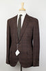 Tartan Plaid Wool Blend 3/2 Button Suit - Brown