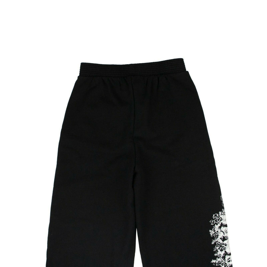 Graphic Print Sweat Pants - Black