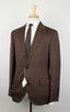 Herringbone Wool Blend 3/2 Button Suit - Brown