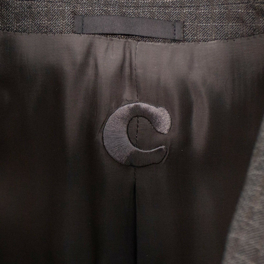 Drop 8 Small Check Wool Double Breasted Slim Fit Suit - Brown