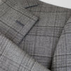 Drop 7 Plaid Wool 2 Button Suit - Light Gray