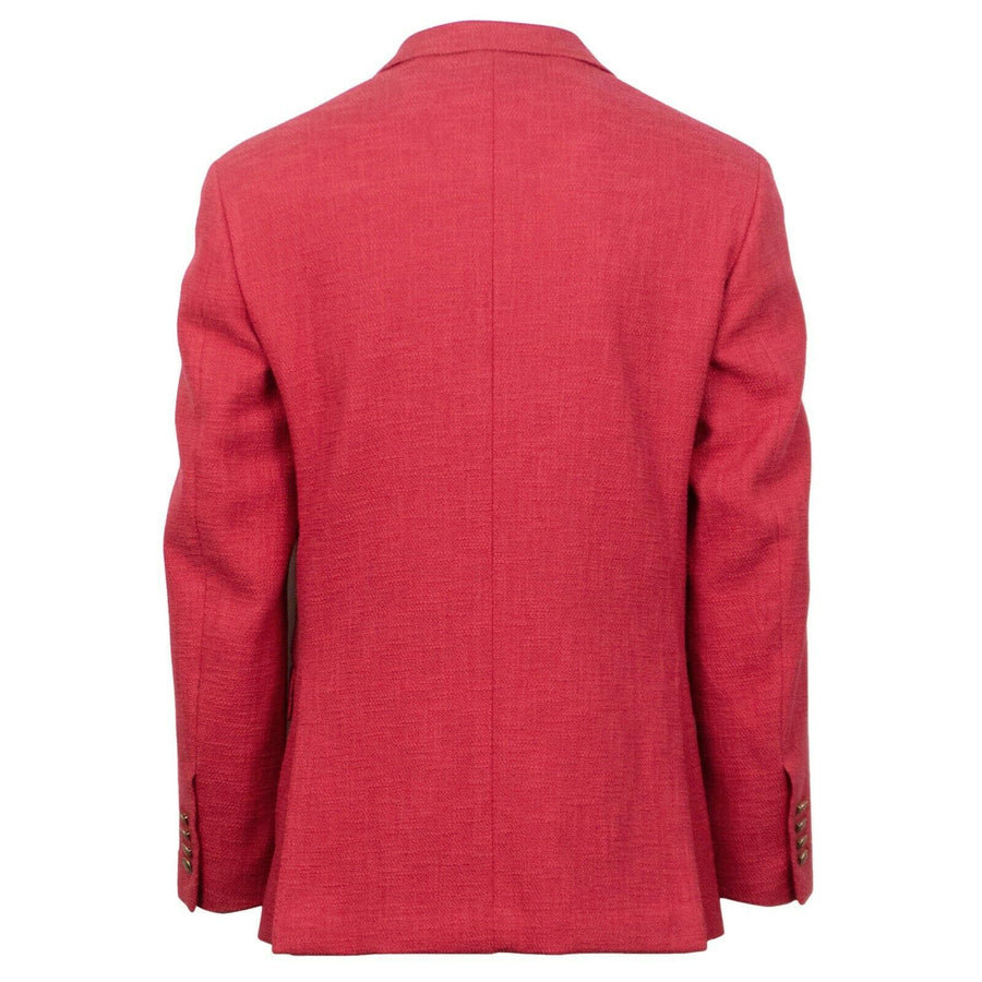 Cotton Blend Double Breasted Sport Coat - Red