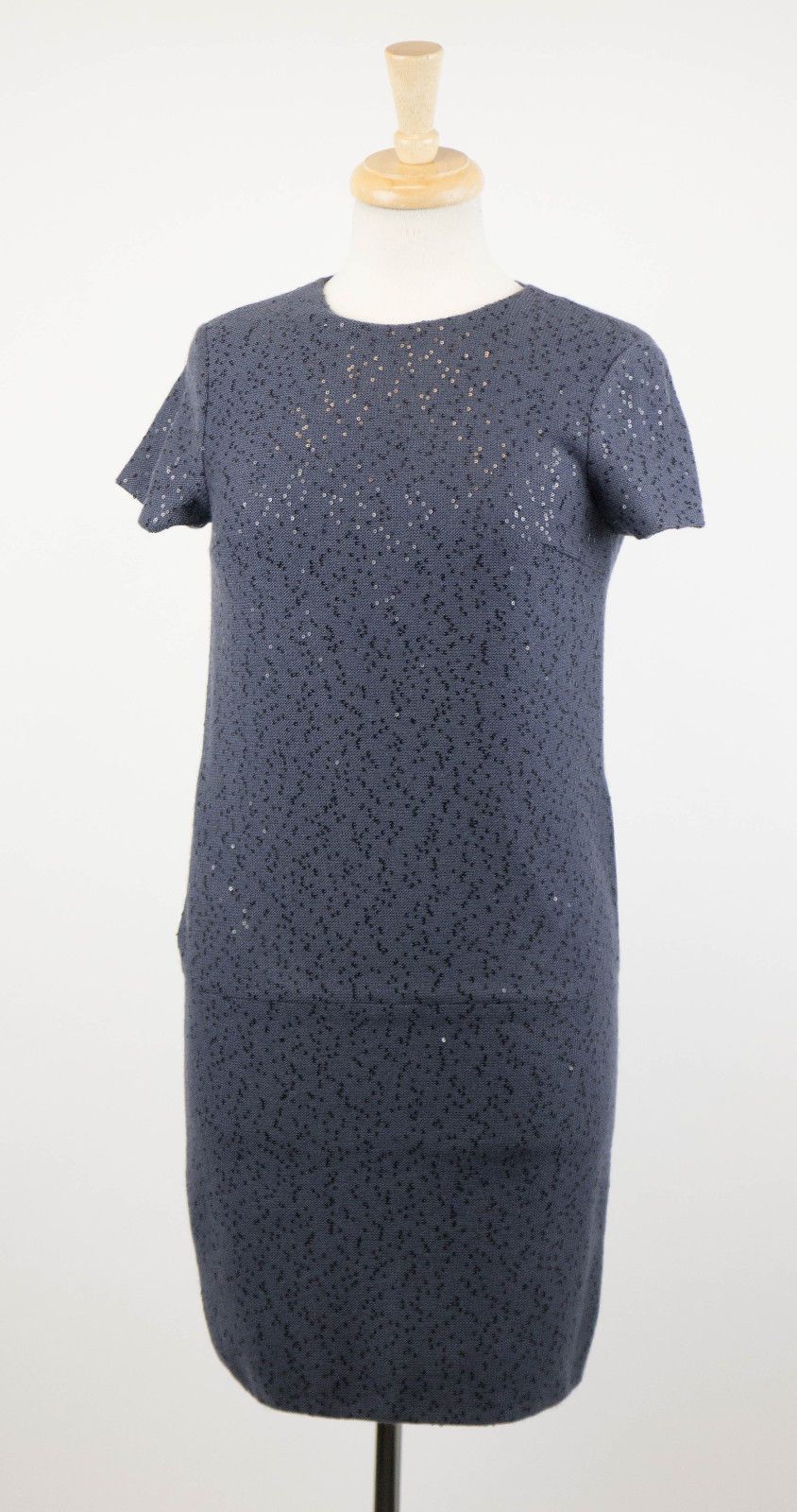 Cashmere Blend W/ Sequins Sweater Dress - Blue