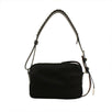 Nylon With Silver Studded Strap Small Shoulder Bag - Black/Red