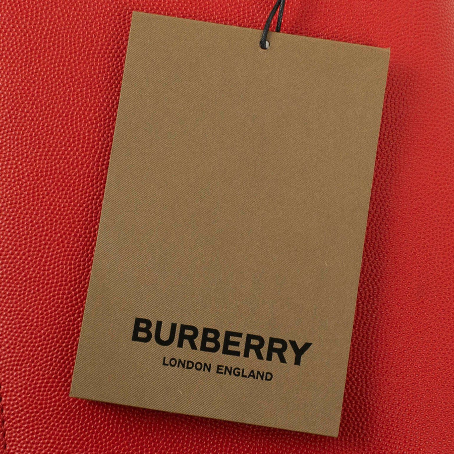Grainy Leather 'TB' Monogram Shoulder Bag - Red