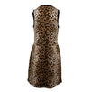Fit And Flare Leopard Print Sleeveless Dress - Brown
