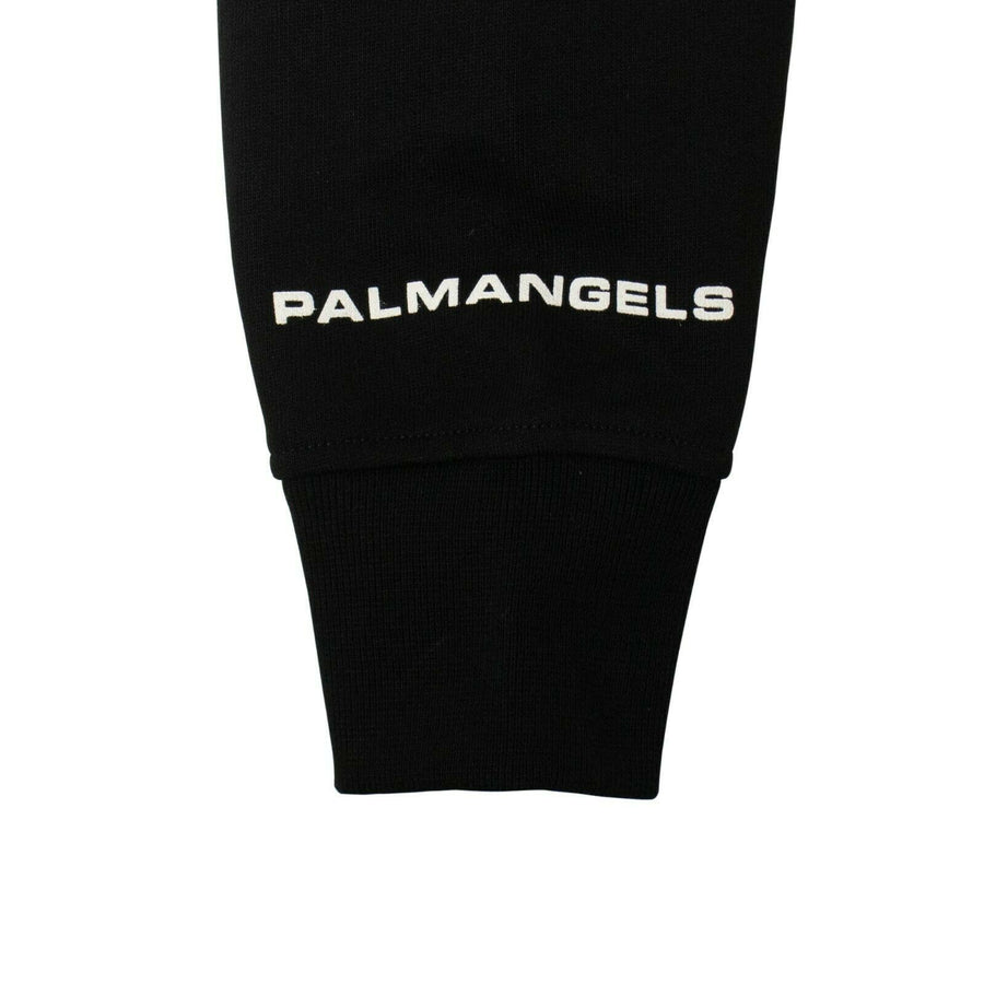 Cotton Eagle Print Hooded Sweatshirt - Black