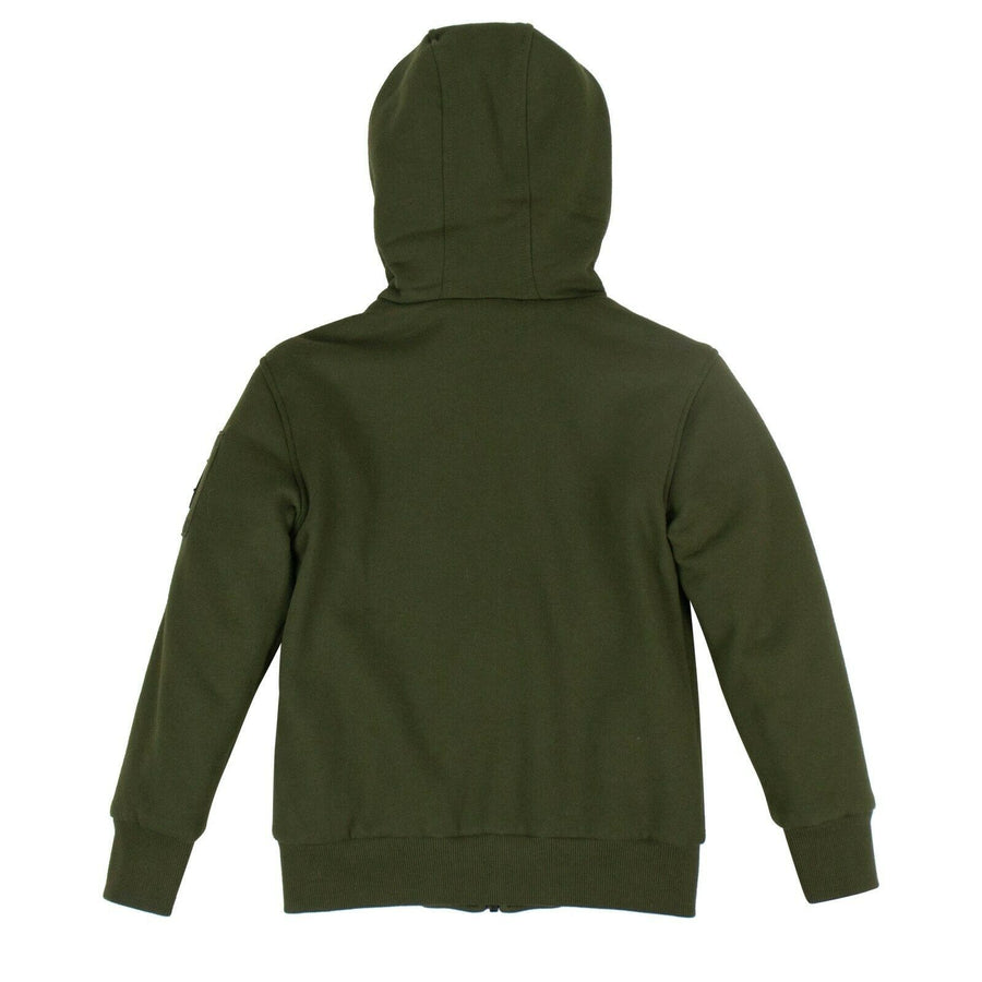 Kids 'Bunny' Zip-Up Hooded Sweater - Olive Green