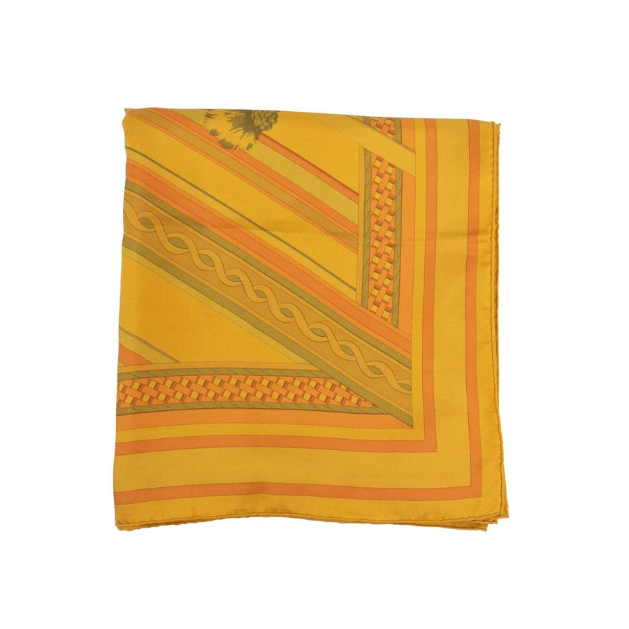 Silk 'Concours D'Estriers' 140CM Shawl Scarf - Orange