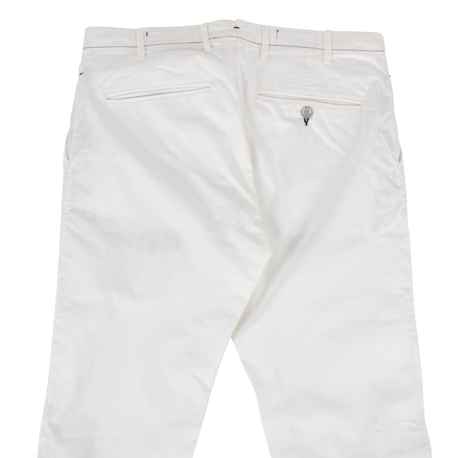 White Cotton Blend Pants