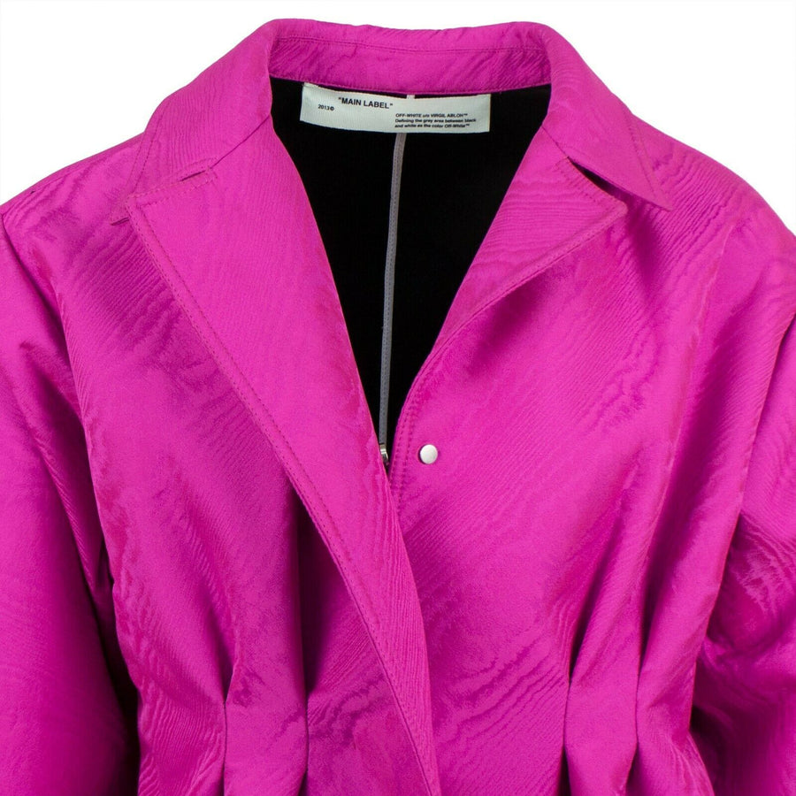 Moire Over Mackintosh Coat - Fuchsia