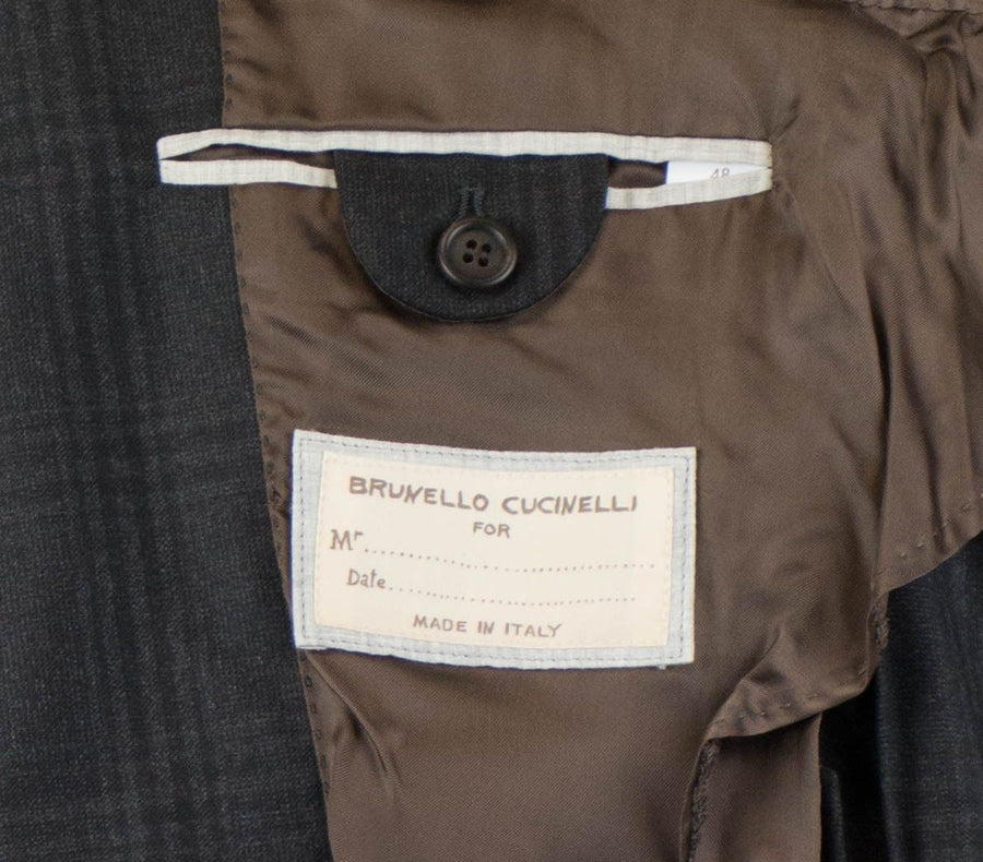 Plaid Wool 3/2 Button Sport Coat - Gray