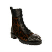 'TS Croc' Leopard Booties - Black