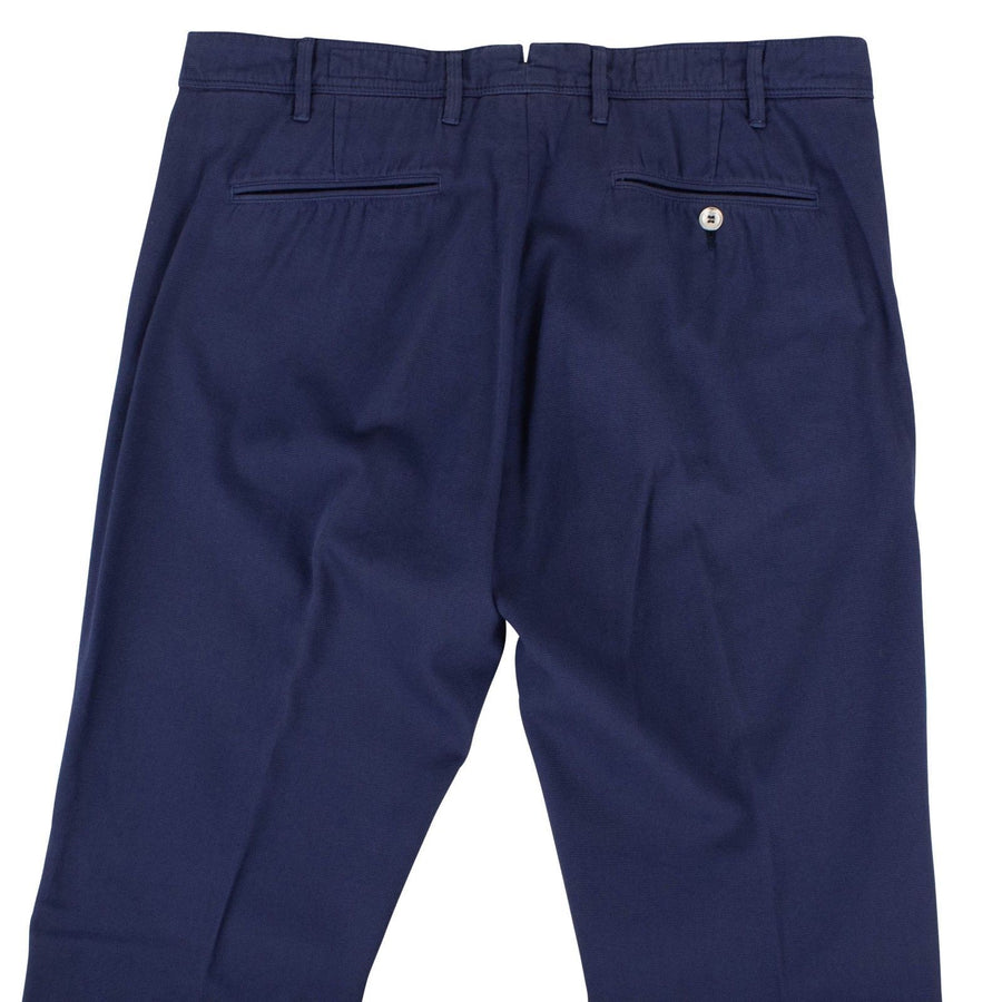 Blue Cotton Blend Pants