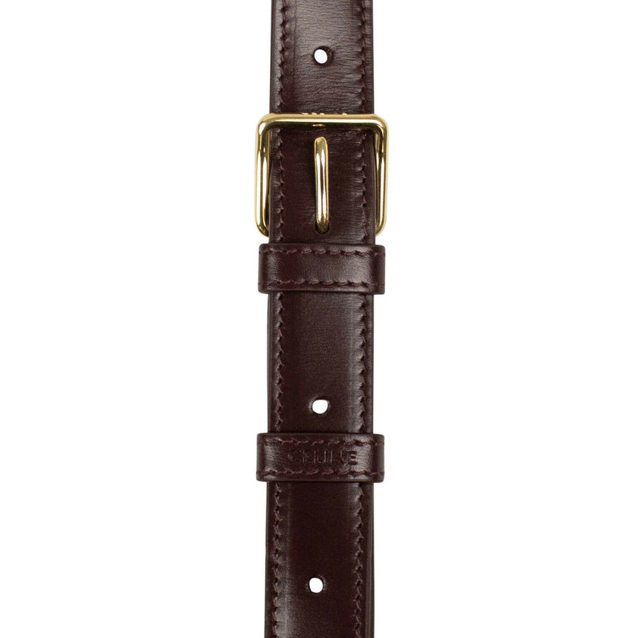 Shiny Calfskin Leather Medium Triomphe Cross Body Bag - Burgundy