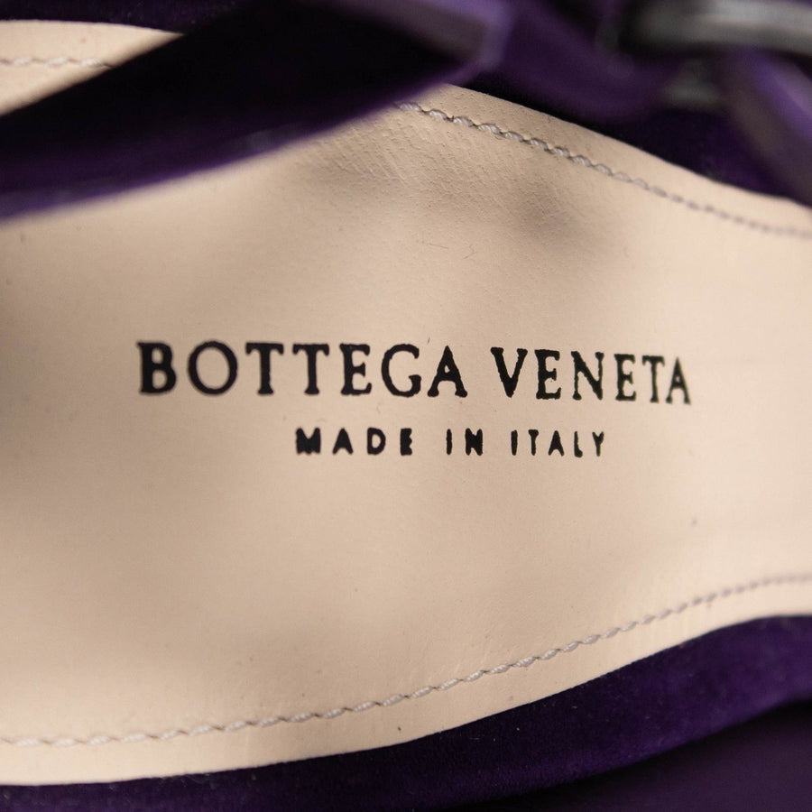 Suede Open Toe Cutout Sandal Pumps - Purple