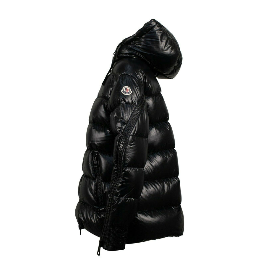 'Liriope' Down Filled Quilted Puffer Coat - Black