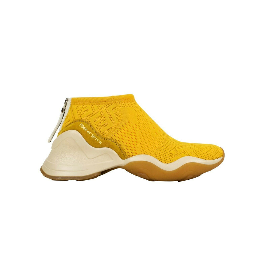 High Tech Jacquard Mid-Top Sneakers - Yellow