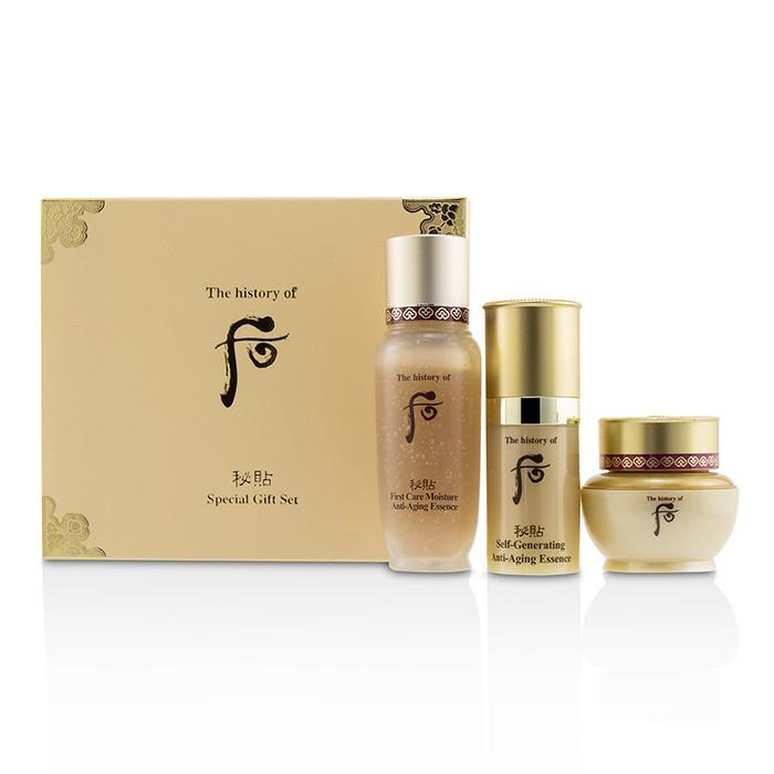 Bichup Royal Anti-aging Trial Set: 1x First Care Moisture Anti-aging Essence, 1x Self-generating Anti-aging Essence, 1x Cream - 3pcs