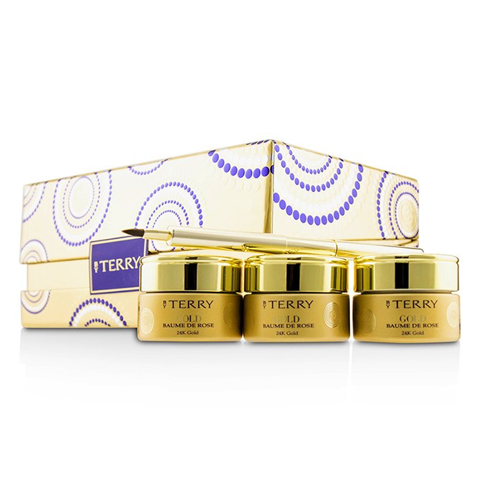 24k Gold Baume De Rose Trio Deluxe Lip Balm Jewels (1x White Gold 10g, 1x Gold 10g, 1x Rose Gold 10g) - 3x10g/0.35oz