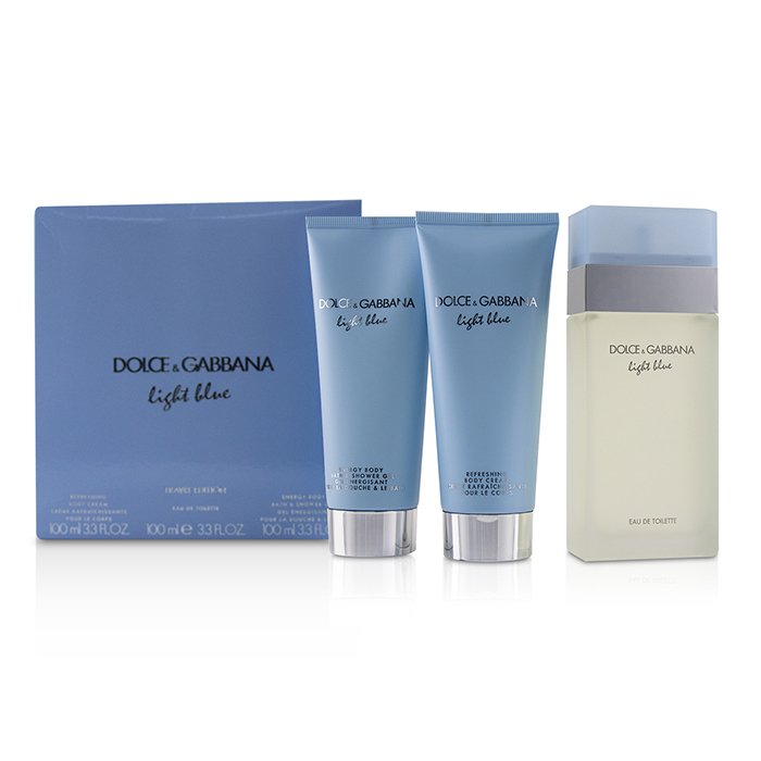 Light Blue Coffret:eau De Toilette Spray 100ml/3.3oz + Body Cream 100ml/3.3oz + B & S Gel 100ml/3.3oz - 3pcs
