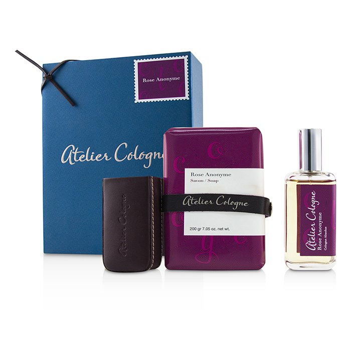 Rose Anonyme Coffret: Cologne Absolue Spray 30ml/1oz + Soap 200g/7.05oz + Leather Case For Cologne Absolue Spray 30ml/1oz - 3pcs