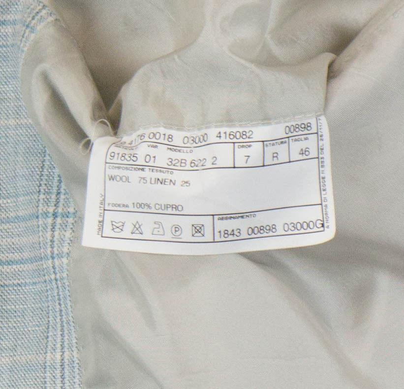 Plaid Wool Blend 2 Button Sport Coat - Light Blue