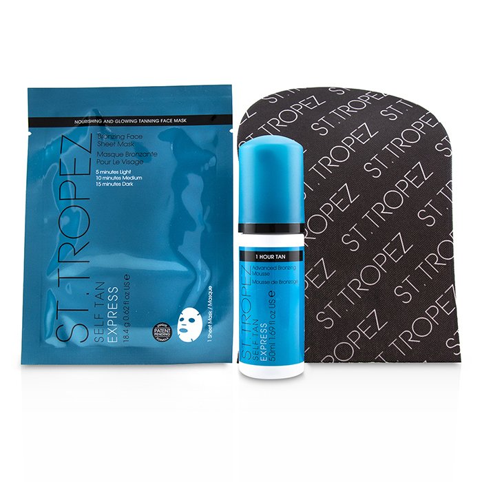 Head To Toe Express Travel Kit : Express Bronzing Mousse 50ml + Express Sheet Mask + Applicator Mitt - 3pcs