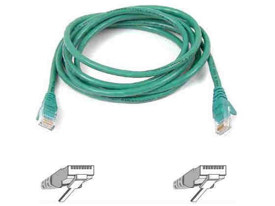 Belkin Components 5ft Cat6 Snagless Patch Cable, Utp, Green Pvc Jacket, 23awg, 50 Micron, Gold Pla