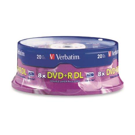 Verbatim Americas Llc Azo Dvd+r Dl 8.5gb 8x With Branded Surface - 20pk Spindle
