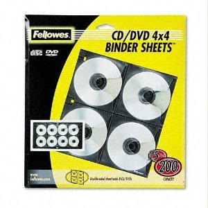 Fellowes, Inc. Fellowes Cd/dvd Binder Sheets Hold 8 Cds/dvds Each. Loose-leaf Vinyl Sheets Are