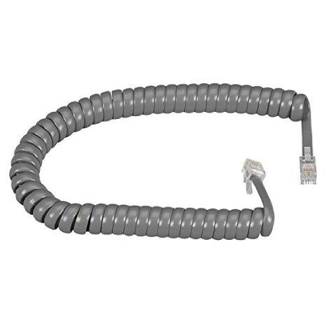 Black Box Rj-22 Modular Coiled Handset Cord Dark Gray 6-ft. 1.8-m