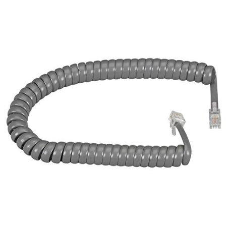 Black Box Rj-22 Modular Coiled Handset Cord Dark Gray 12-ft. 3.6-m