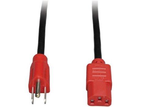 Tripp Lite 4ft Computer Power Cord Cable 5-15p To C13 Red 10a 18awg