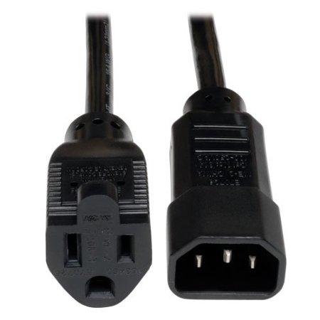 Tripp Lite 1ft Standard Computer Power Cord 10a 18awg C14 To 5-15r