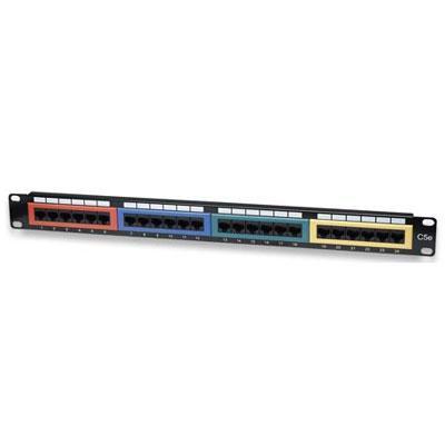 Intellinet 24 Port Cat5e Color Coded Patch Panel